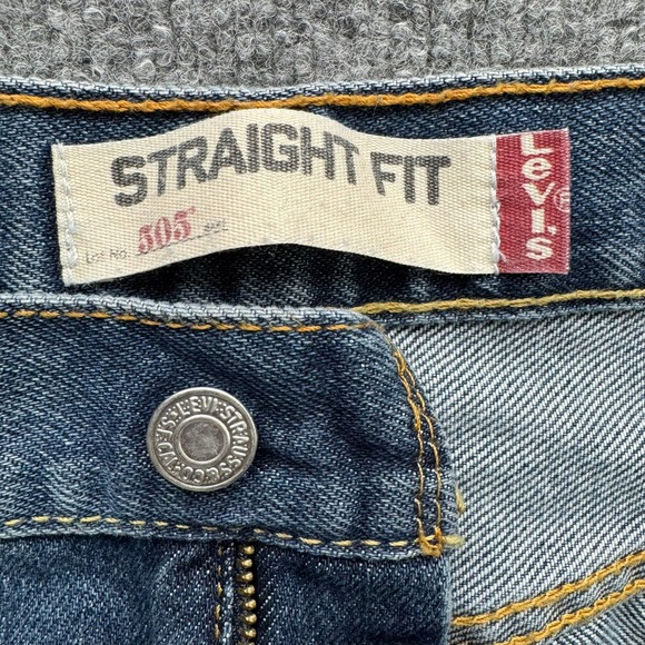 Levi's 505 Jeans Men's Size 40x32 Blue Straight Fit Denim Casual Pants - Picture 7 of 10